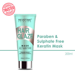 Revetime Hairglaze | Keratin Mask | Nourishes Hair | Looks Shiny | Caffeine | Biotin | Sulfate free | 200ml